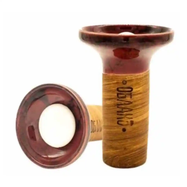 Чаша Oblako Flow white on cherry-black marble