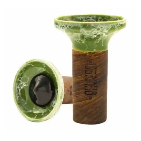 Чаша Oblako Flow black on light-green marble